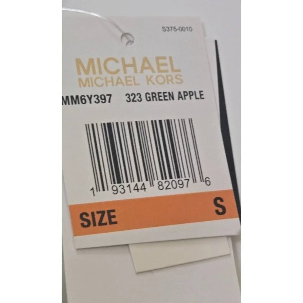 Michael Kors One Shoulder O-Ring 2 piece swimsuit Women's S Green Apple NWT‎